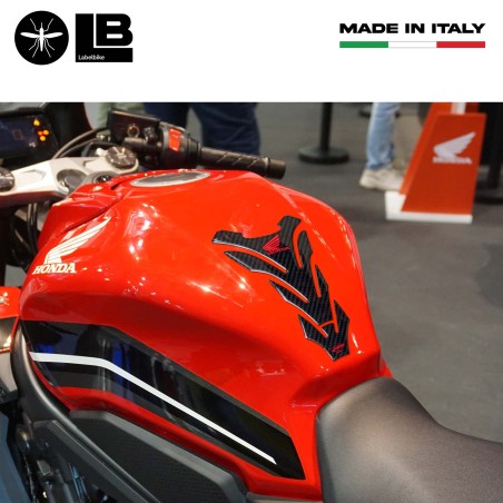 Paraserbatoio Licenza Ufficiale Honda adesivo resina 3D carbonio logo rosso