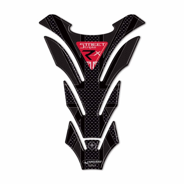 Adhesivo 3D protector de depósito de moto compatible con Triumph Street Triple RX 2016-17