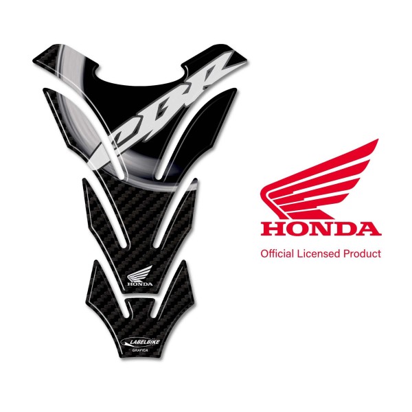 Paraserbatoio moto CBR Licenza Ufficiale Honda adesivo resina 3D carbonio bianco