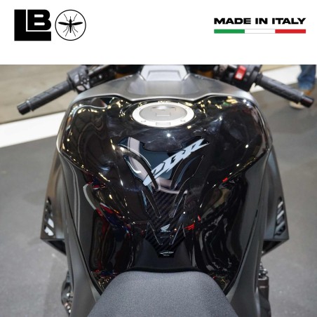 Paraserbatoio moto CBR Licenza Ufficiale Honda adesivo resina 3D carbonio bianco