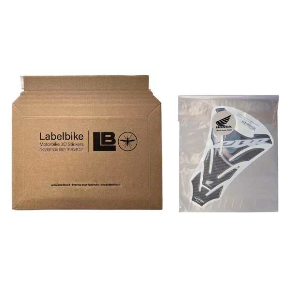 Paraserbatoio moto CBR Licenza Ufficiale Honda adesivo resina 3D carbonio bianco