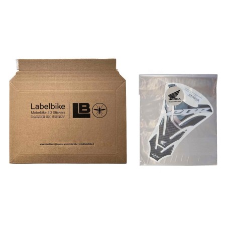 Paraserbatoio moto CBR Licenza Ufficiale Honda adesivo resina 3D carbonio bianco