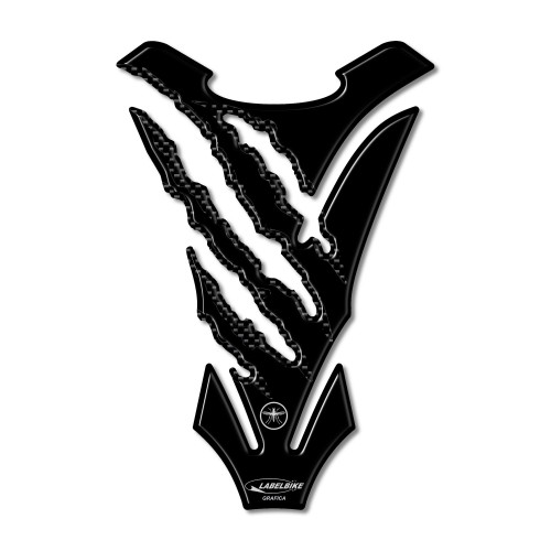 Paraserbatoio Neutro Adesivi Per Serbatoio Moto In Resina 3D Graffi Tigre Nero