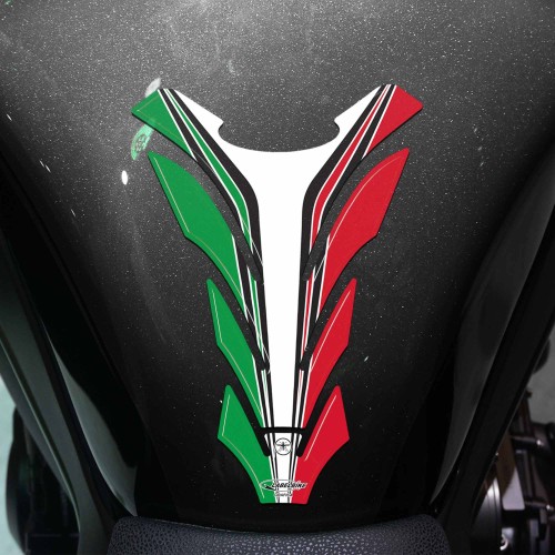 PROTEZIONE PARASERBATOIO TRICOLORE ITALIA ADESIVO SERBATOIO RESINA 3D PER MOTO