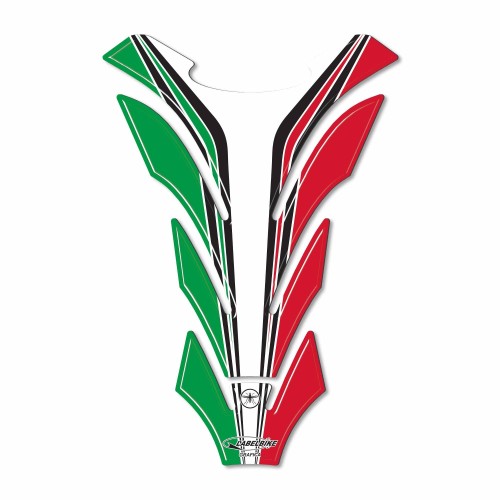 PROTEZIONE PARASERBATOIO TRICOLORE ITALIA ADESIVO SERBATOIO RESINA 3D PER MOTO 2