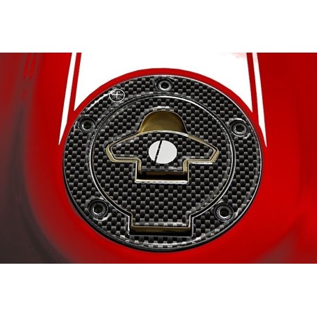 PROTEZIONE TAPPO SERBATOIO BENZINA ADESIVI in RESINA 3D CARBONIO per MOTO DUCATI