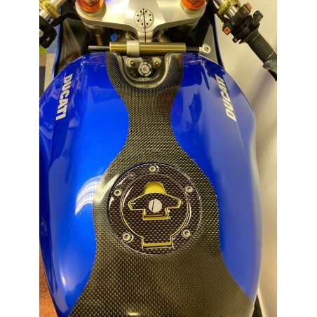 ADHESIVO 3D DE RESINA DE CARBONO PROTECTOR DE LA TAPA DEL DEPÓSITO DE GASOLINA para MOTO DUCATI