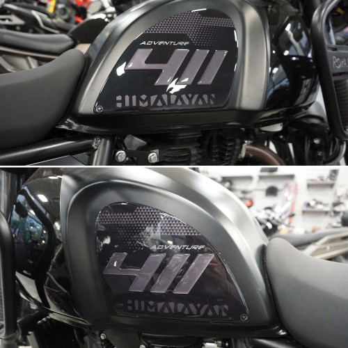 Motorbike side tank protectors compatible with Royal Enfield Himalayan 411