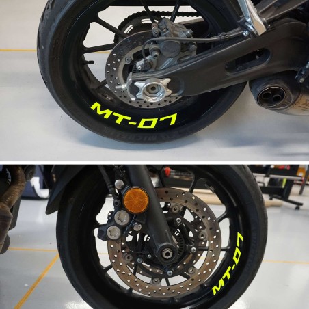 Scritte Adesive per interno Cerchi Ruote Moto compatibili con Yamaha MT-07