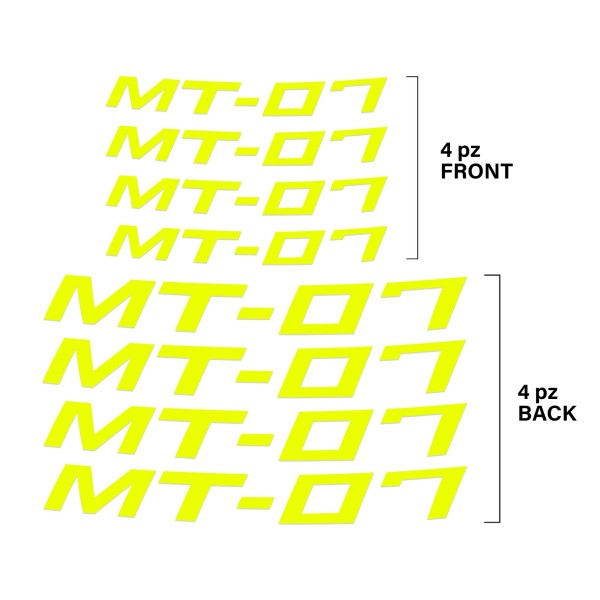 Stickers adhésifs pour l'intérieur des jantes de moto compatibles avec Yamaha MT-07