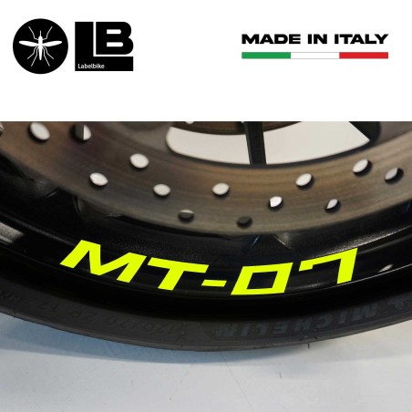 Scritte Adesive per interno Cerchi Ruote Moto compatibili con Yamaha MT-07