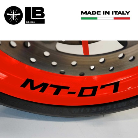 Scritte Adesive per interno Cerchi Ruote Moto compatibili con Yamaha MT-07