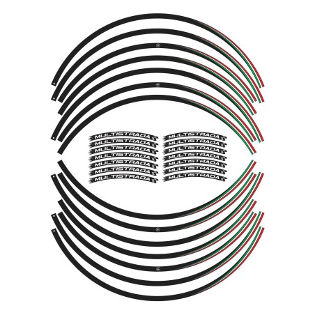 Strisce adesive cerchi ruote moto 17" 19" compatibili con Ducati Multistrada v4