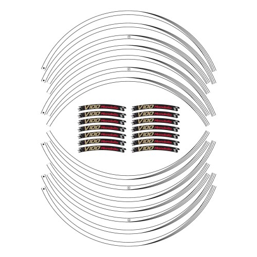 Motorbike wheel rim adhesive strips 17" compatible with Moto Guzzi V100 Mandello 2