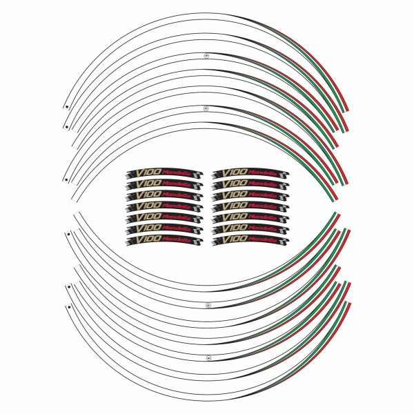 Tiras adhesivas para llantas de moto 17" compatibles con Moto Guzzi V100 Mandello