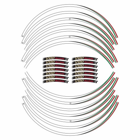 Bandes adhésives pour jantes moto 17" compatibles avec Moto Guzzi V100 Mandello