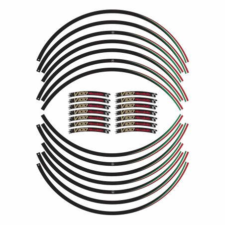 Motorbike wheel rim adhesive strips 17" compatible with Moto Guzzi V100 Mandello