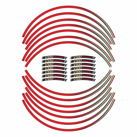 Tiras adhesivas para llantas de moto 17" compatibles con Moto Guzzi V100 Mandello