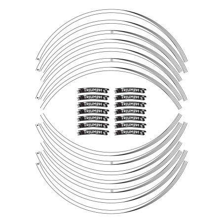 Bandes adhésives compatibles avec les autocollants de jante de moto Triumph 17 autocollants de tuning