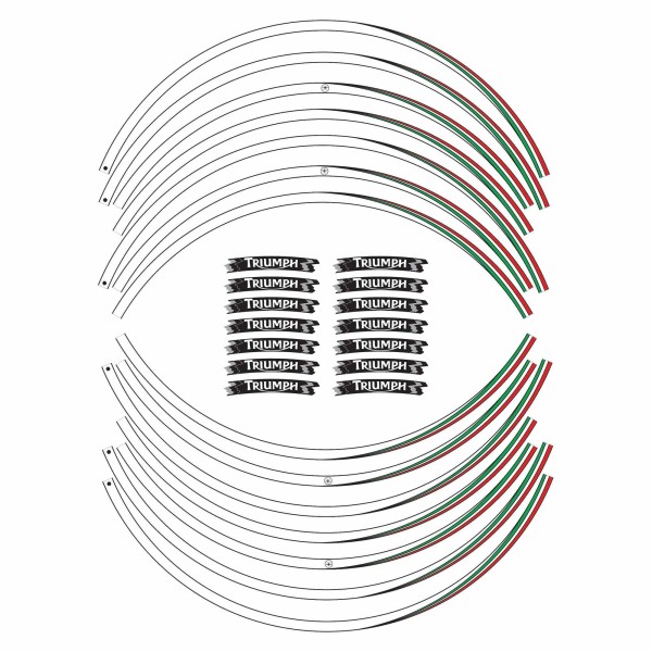 Tiras adhesivas compatibles con las pegatinas para llantas de motos Triumph 17 pegatinas tuning
