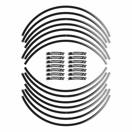 Bandes adhésives compatibles avec les autocollants de jante de moto Triumph 17 autocollants de tuning