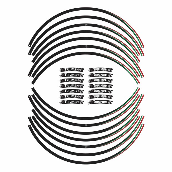 Strisce adesive compatibili per moto Triumph adesivi cerchi 17 stickers tuning