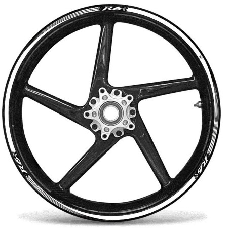 STRISCE ADESIVE compatibili per MOTO YAMAHA YZF R6 adesivi CERCHI 17' Bianche