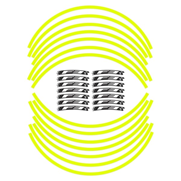 Bandes adhésives pour jantes de moto compatibles avec Mv Agusta F3 - Jaune fluo