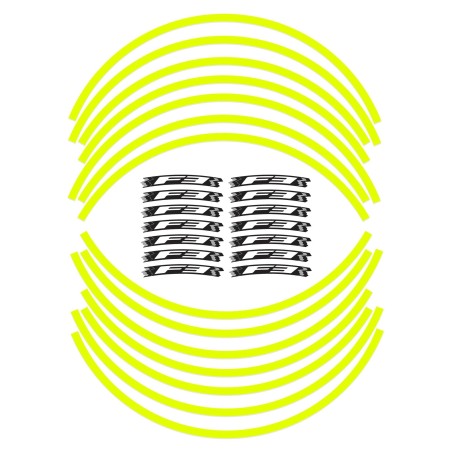 Bandes adhésives pour jantes de moto compatibles avec Mv Agusta F3 - Jaune fluo