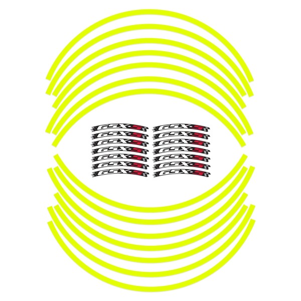 Bandes adhésives pour jantes moto Compatible avec Suzuki GSXS 750-1000 Fluo