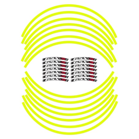 Bandes adhésives pour jantes moto Compatible avec Suzuki GSXS 750-1000 Fluo