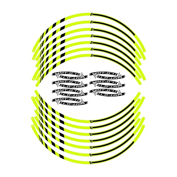 Adhesive Stripes for Motorcycle Wheel Rims Compatible With Yamaha MT-07 - Fluo Yellow