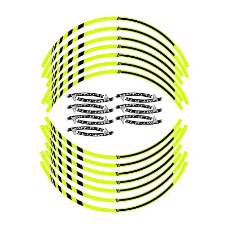 Bandes adhésives pour jantes de moto compatibles avec Yamaha MT-07 - Jaune fluo