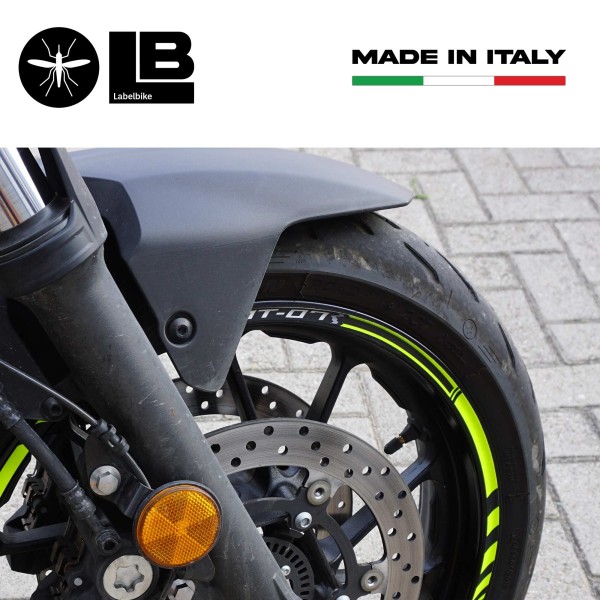 Tiras adhesivas para llantas de moto compatibles con Yamaha MT-07 - Amarillo fluo