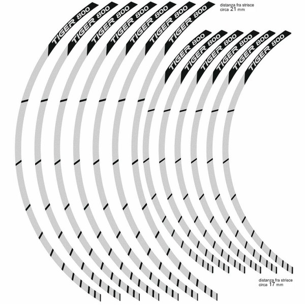 Adhesive strips 17-21 x motorbike wheels compatible Triumph Tiger 800 XCx 2018-2020