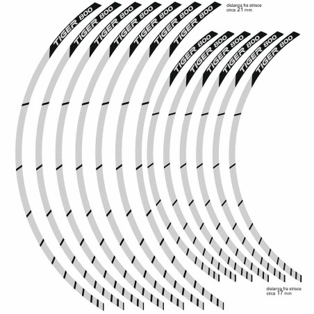 Bandes adhésives 17-21 x roues moto compatibles Triumph Tiger 800 XCx 2018-2020