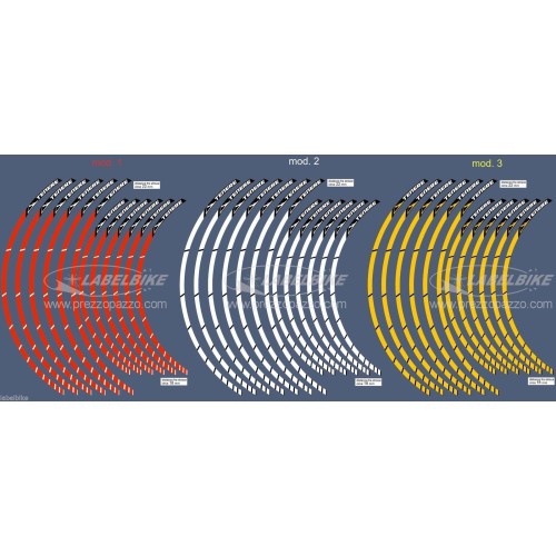STRISCE ADESIVE CERCHI 17-21 POLLICI compatibili x MOTO YAMAHA TENERE XT660 660Z