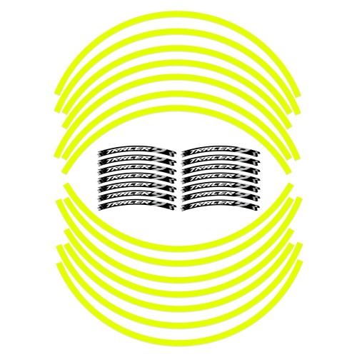 Motorbike Rim Sticker Strips Compatible With Yamaha Tracer 9 2021 - Fluo Yellow