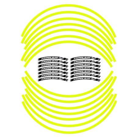 Motorbike Rim Sticker Strips Compatible With Yamaha Tracer 9 2021 - Fluo Yellow
