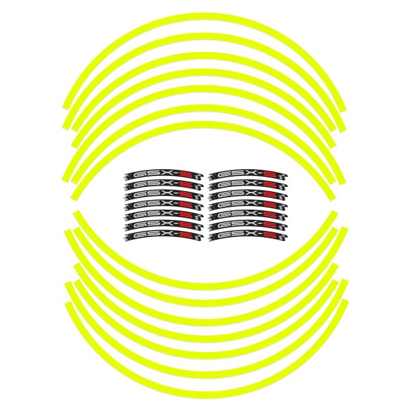 Bandes adhésives pour jantes moto Compatible avec Suzuki GSXS 950-1000 Fluo