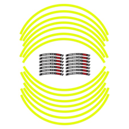 Strisce Adesive per Cerchi Ruote Moto compatibili Con Suzuki GSXS 950-1000 Fluo