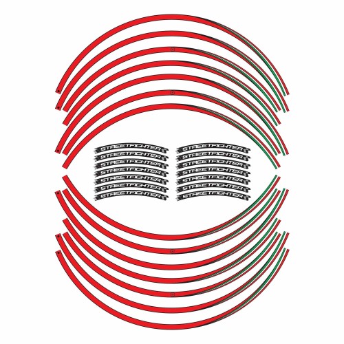 STRINGS for 17 RIMS compatible for MOTORBIKE DUCATI STREETFIGHTER - Rojo Italia 2