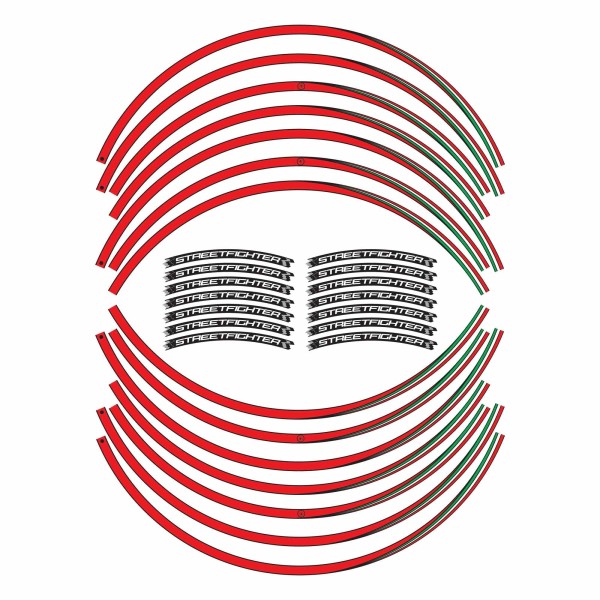 STRINGS for 17 RIMS compatible for MOTORBIKE DUCATI STREETFIGHTER - Red Italy