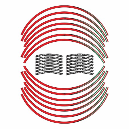 STRINGS for 17 RIMS kompatibel für MOTORRAD DUCATI STREETFIGHTER - Rot Italien