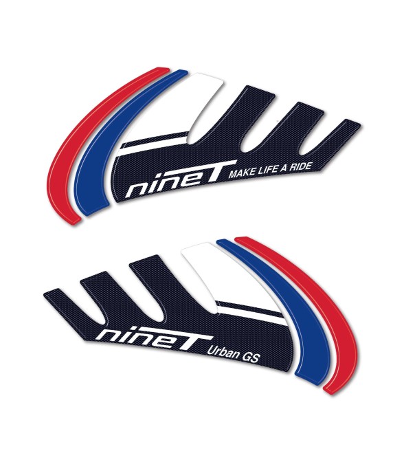 Adesivi 3D Protezioni laterali serbatoio moto compatibili con BMW R nineT