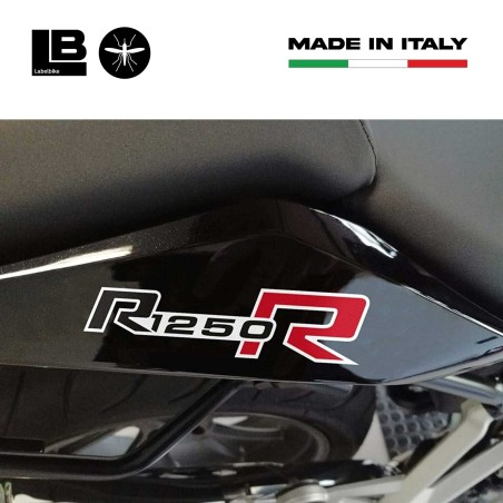 2 MOTO ADHESIVES compatible BMW R1250R STICKERS BLACK-RED 12x3 cm