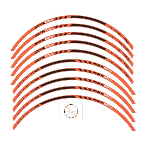 Strisce adesive per cerchi ruote moto compatibili con KTM 790 Duke 2018-2024 2