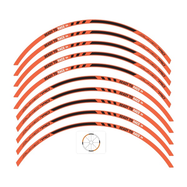 Tiras adhesivas para llantas de moto compatibles con KTM 790 Duke 2018-2024