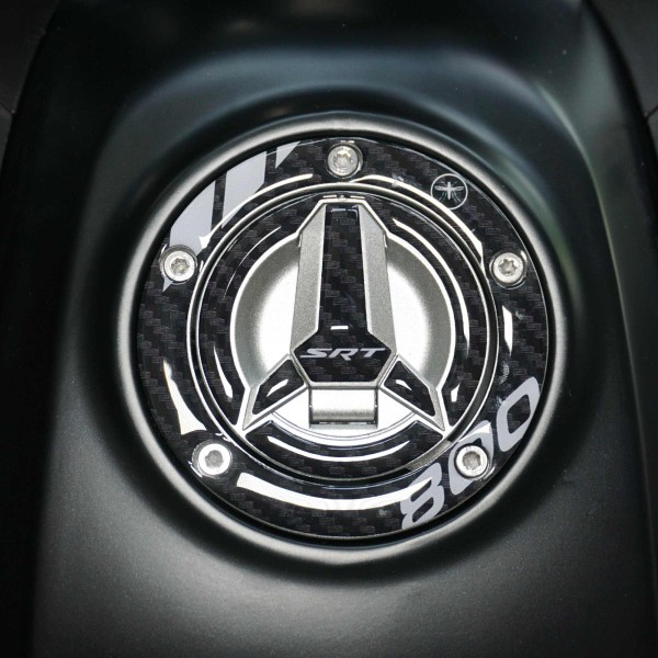 Autocollant 3D Bouchon de réservoir protection moto compatible avec QJ Motor SRT 800 SX