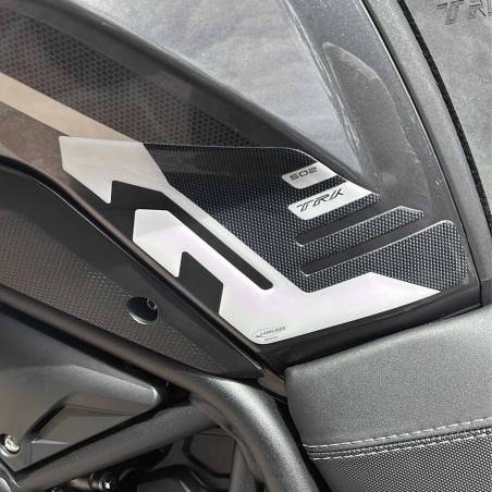 3D Aufkleber Tank Side Protectors kompatibel mit Benelli TRK 502 weiß